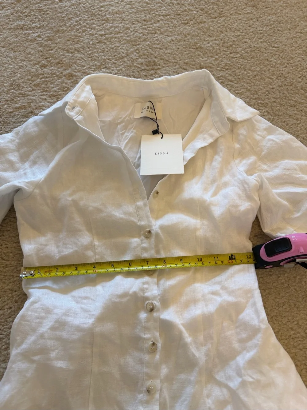DISSH White Button-Down Linen Maxi Dress - Picture 2 of 4